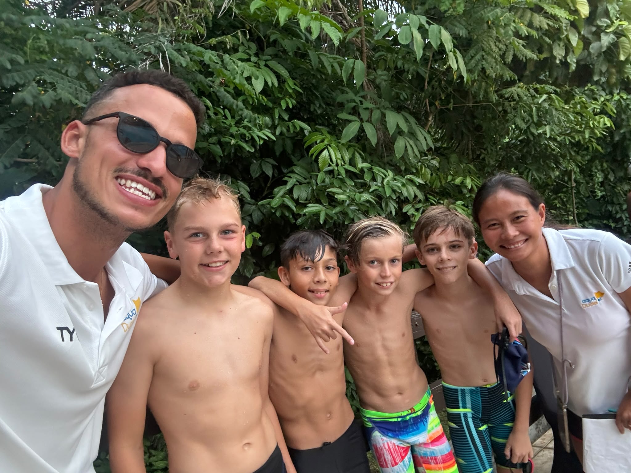 Group of youth swimmers in the pool